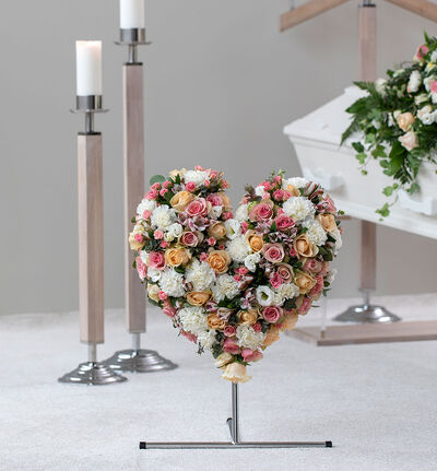 Hjerte i rosa og fersken stor Hjerte i rosa og fersken stor